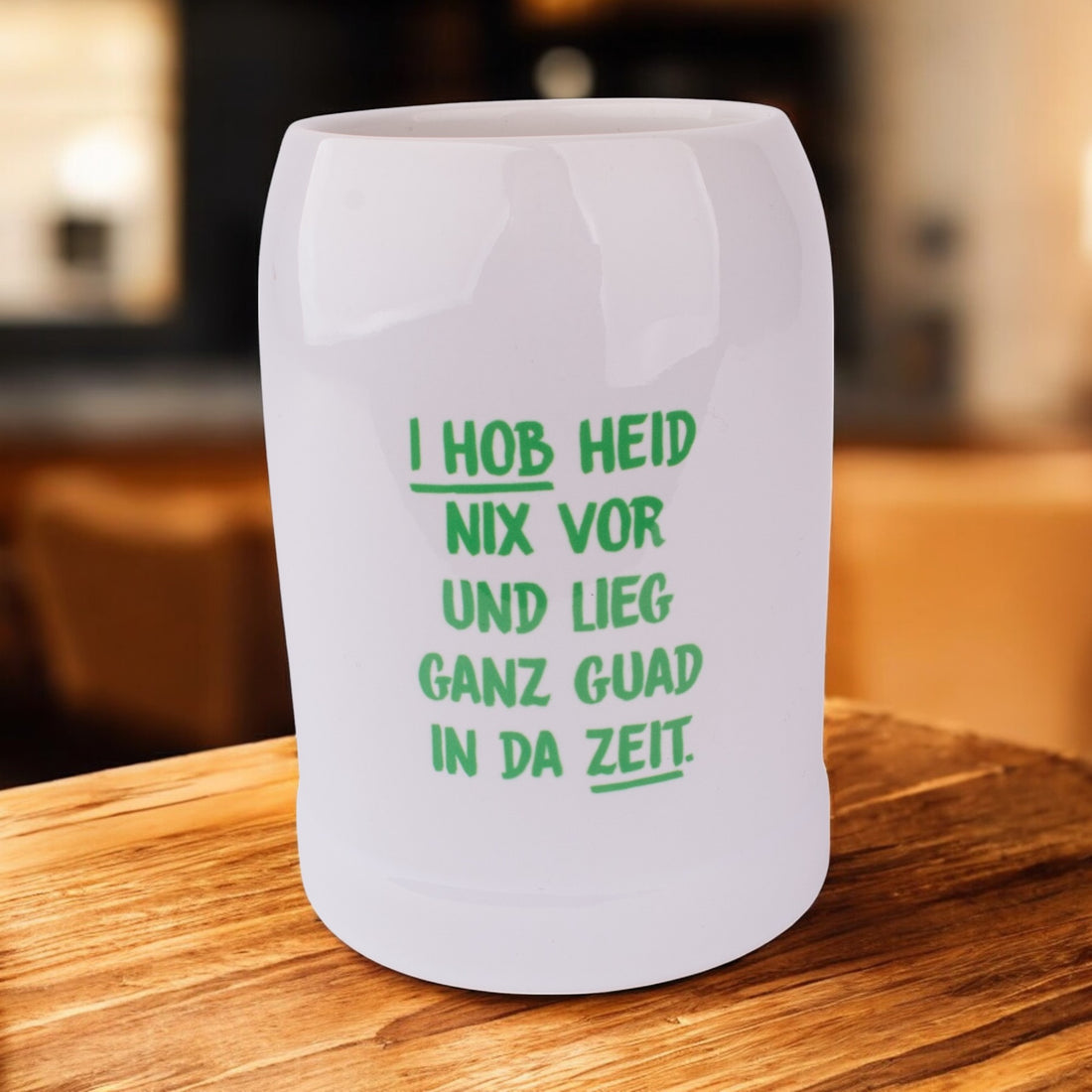 Bierkrug &quot;I hob heid nix vor&quot;