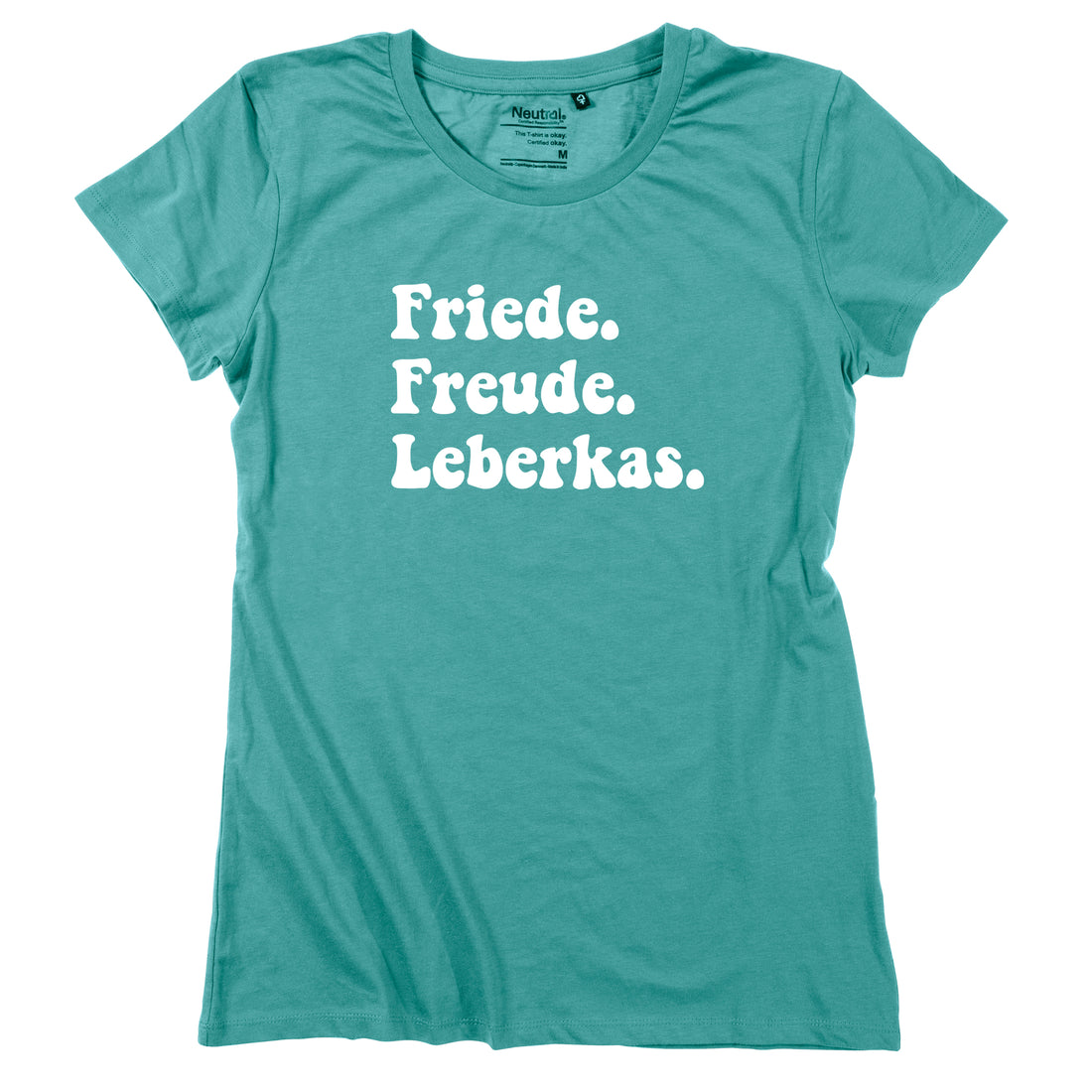 damen-shirt-friede-freude-leberkas-petrol