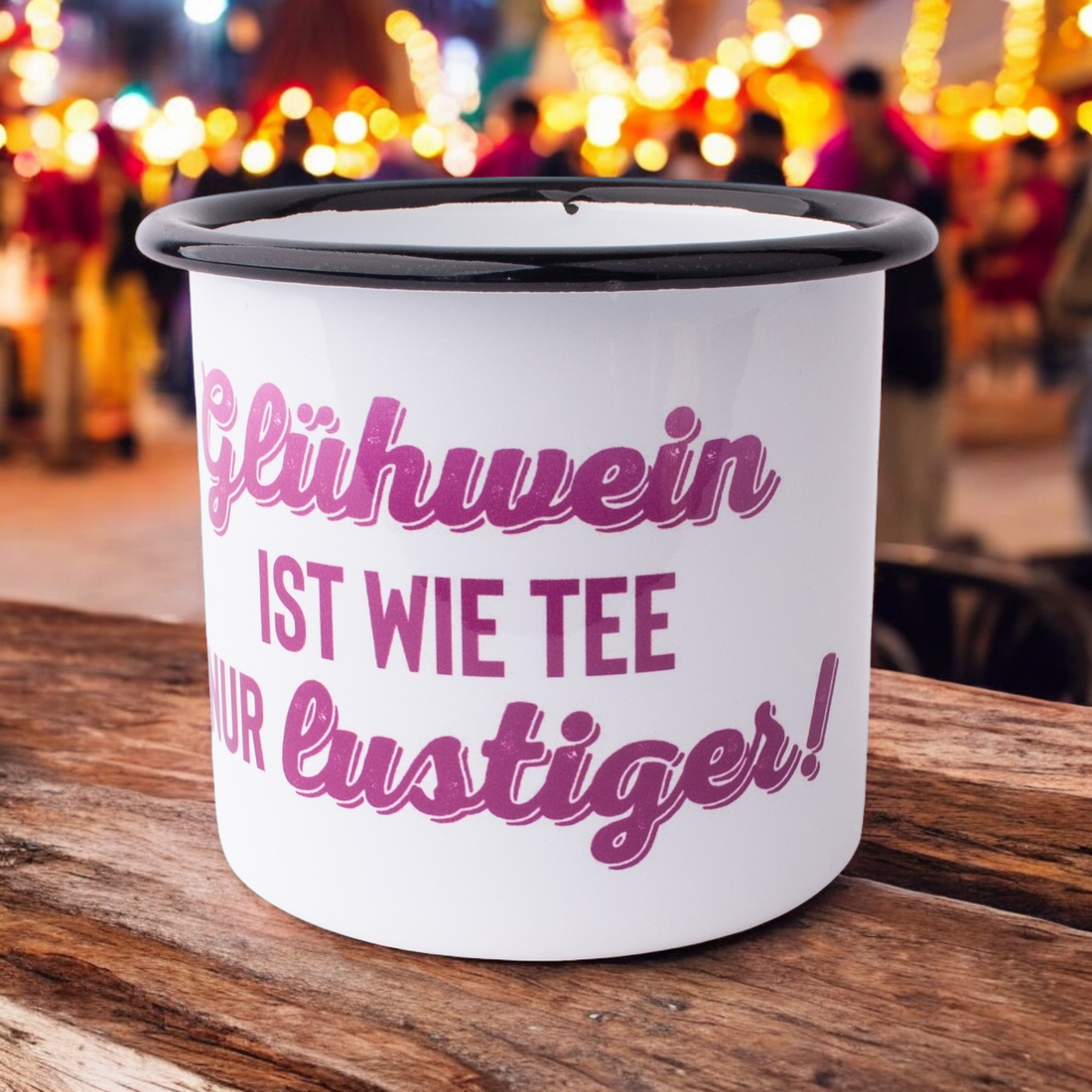 Emaille-Haferl &quot;Glühwein ist wie Tee&quot;