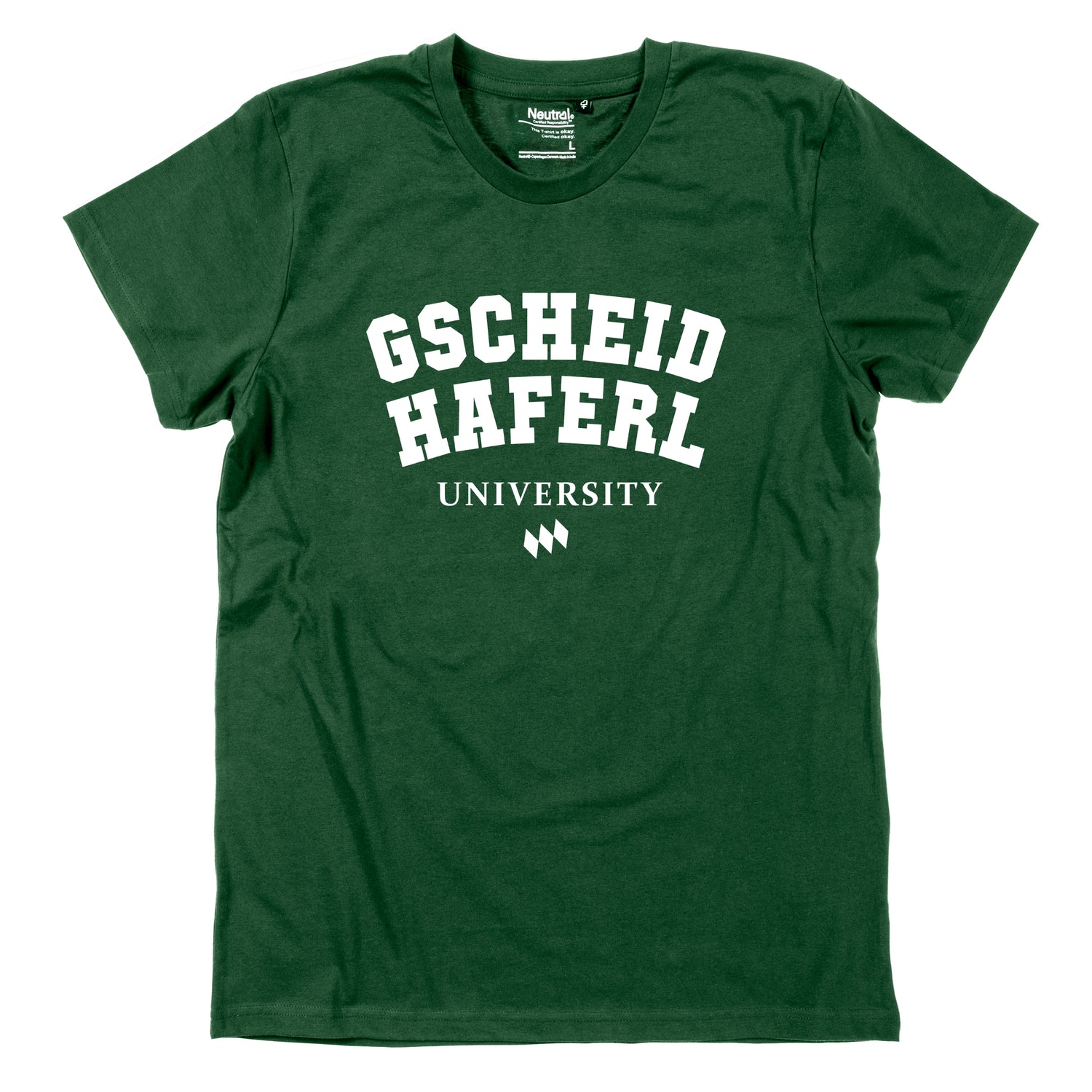 herren-shirt-gscheidhaferl-university-gruen