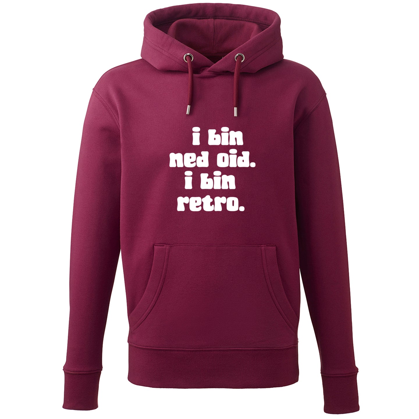 hoodie-i-bin-ned-oid-i-bin-retro-borde