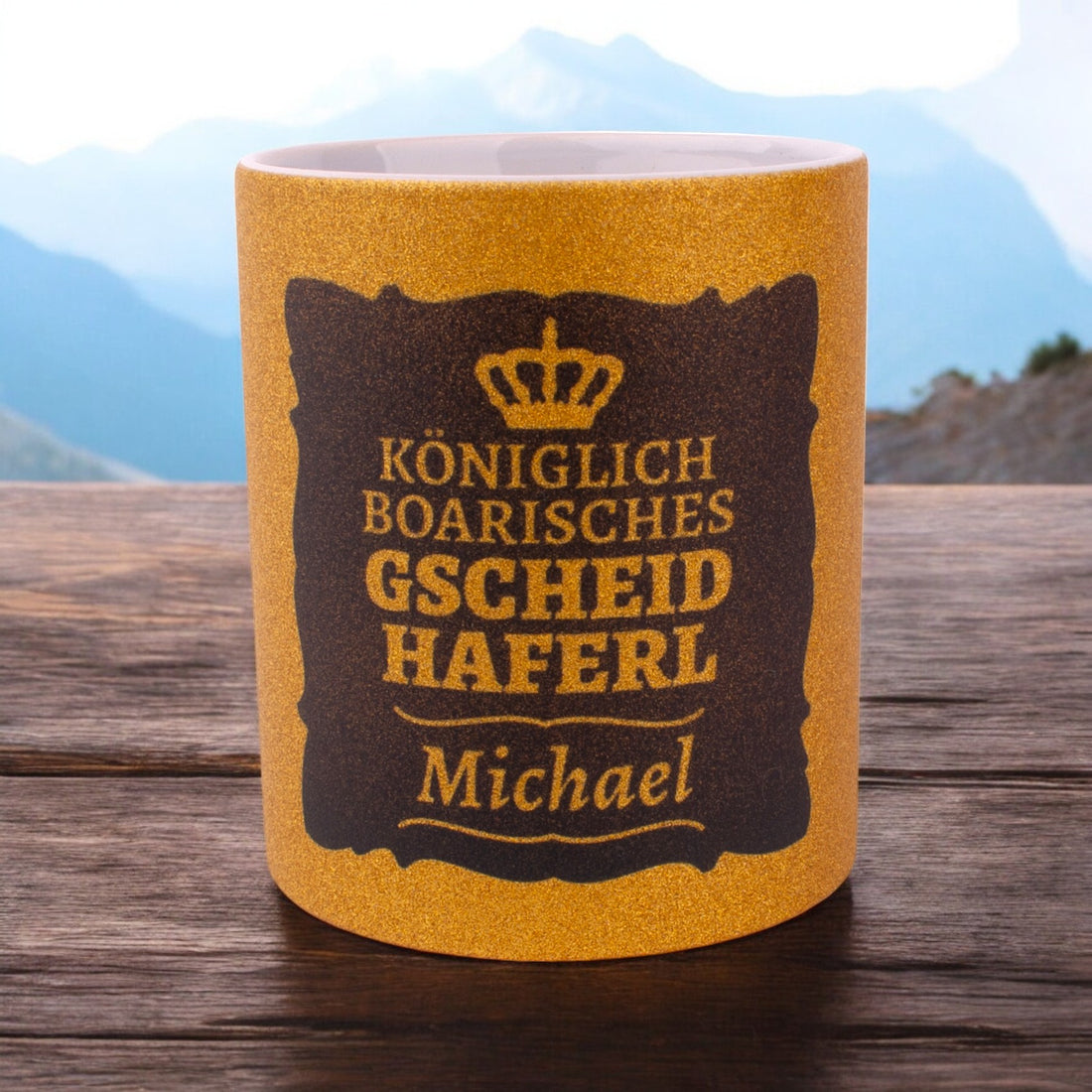 Gscheidhaferl mit Wunschtext Kini-Edition